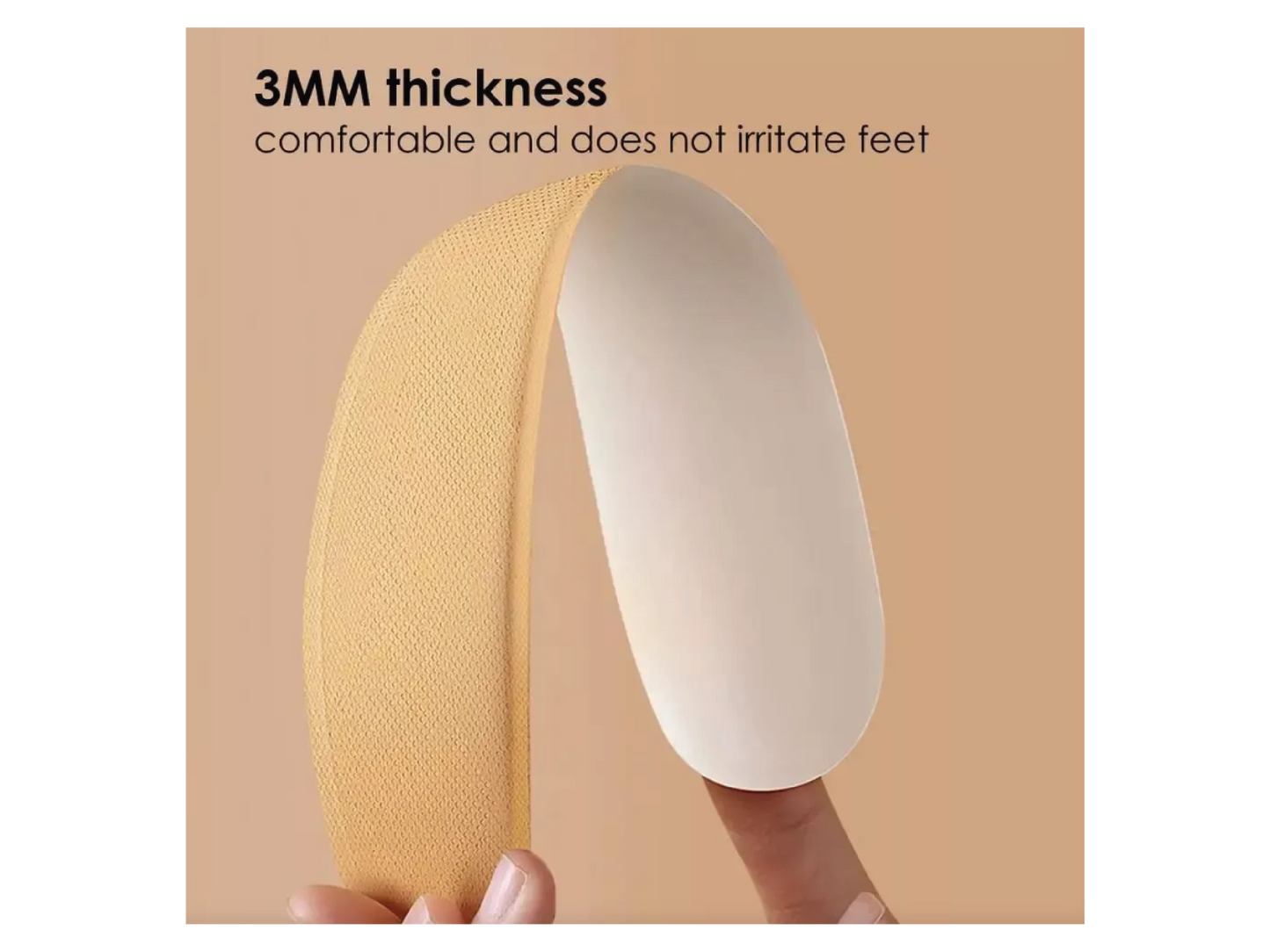 The 3mm foot warmer insole is thin, flexible, and comfortable for extended wear.