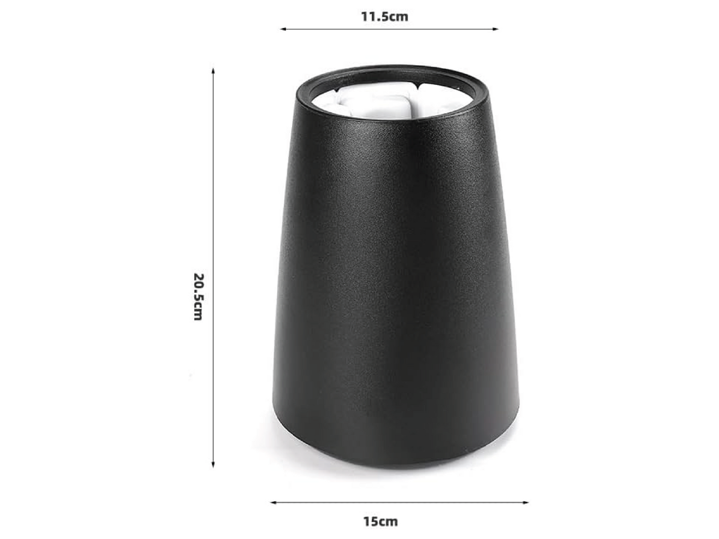 This 20.5 cm black wine bottle chiller keeps bottles cold with an insulated interior and sleek, minimalist design.
