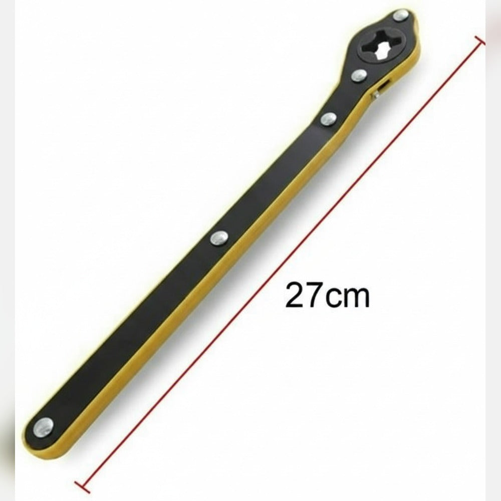Ratcheting scissor jack wrench handle showing 27 cm length.