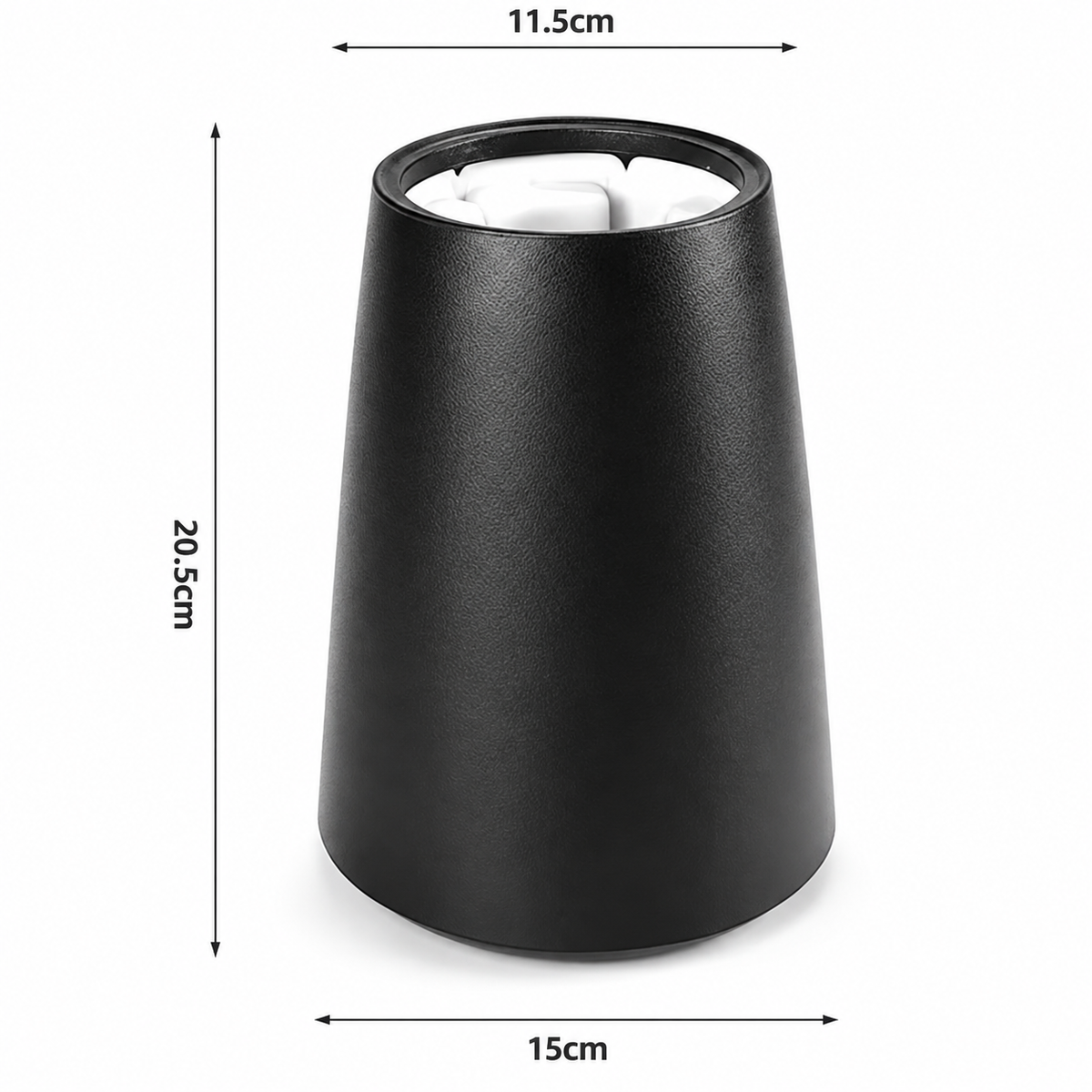 Wine bottle chiller size guide showing product dimensions in centimeters 