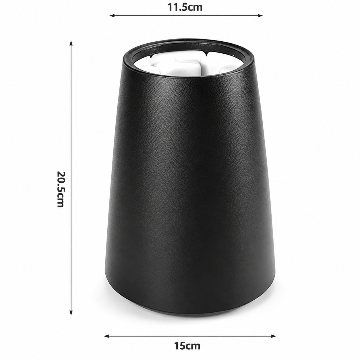 Wine bottle chiller size guide showing product dimensions in centimeters 